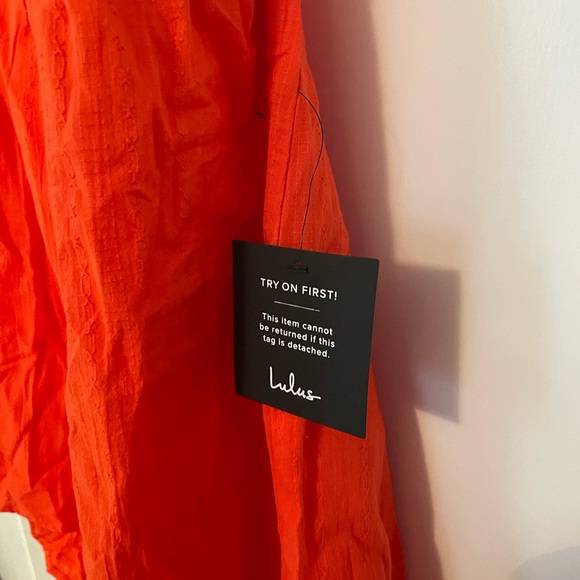 Forever Fun Orange Jacquard Backless Romper - Picture 6 of 7